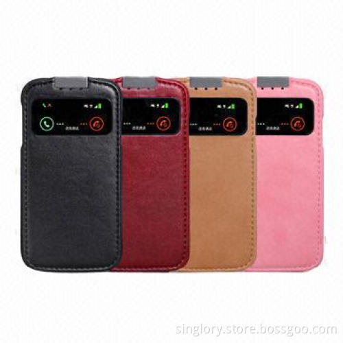 For Samsung Galaxy S5 Genuine Leather Case with Open Window Multiple Color at Your Choice
